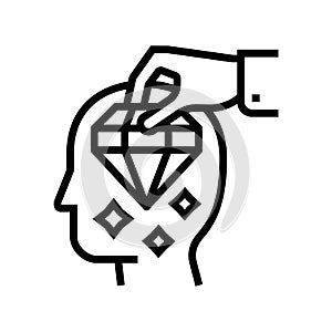 brilliancy knowledge line icon vector illustration