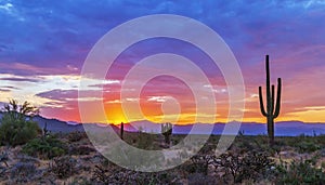 Brilliant AZ Sunrise In North Scottsdale Desert Preserve photo