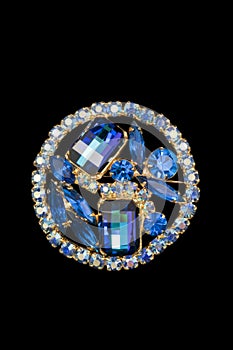 Brilliant blue vintage brooch