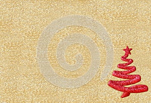 Brilliant Christmas tree decoration on golden background