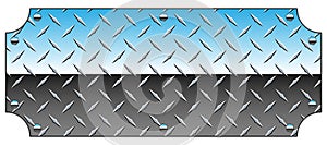 Brilliant Chrome Diamond Plate Metal Sign Background Vector Illustration