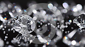 Brilliant cut diamonds sparkle intensely