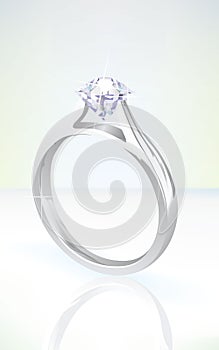 Brilliant diamond engagement ring in white gold