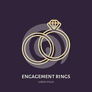 Brilliant engagement rings illustration.