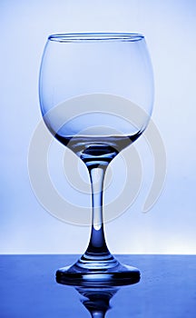 Brilliant glass with a blue background