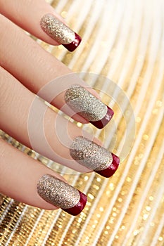 Brilliant Golden manicure.