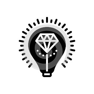 Black solid icon for Brilliant, bright and shining