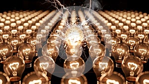 Brilliant Idea Concept: Exploding Light Bulb