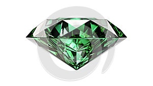 Brilliant luxury rich green white crystal diamond on white background