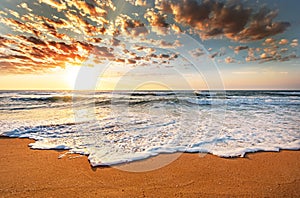 Brillante Oceano Spiaggia alba 