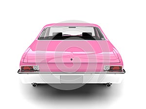 Brilliant pink restored vintage fast muscle car - back view