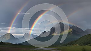 Brilliant Rainbows appearing in the sky after a rain fall