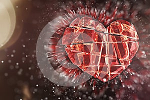 Brilliant ruby on black background. Red Crystal.