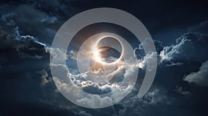 brilliant solar eclipse dark dramatic sky