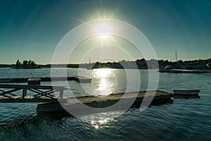 Brilliant Sun over Boothbay Harbor in Maine