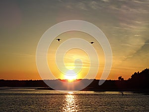 Brilliant Sunset Over Halifax River in Palm Coast Florida