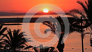 Brilliant vacation destination beach sunrise, Yasmine Hammamet, Tunisia, Africa