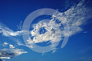 Brilliant white cloud formation against a deep blue sky