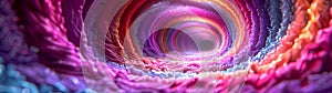 A brilliantly hued quantum vortex cascades and twists dynamically