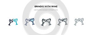 Brindis with wine glasses icon in different style vector illustration. two colored and black brindis with wine glasses vector