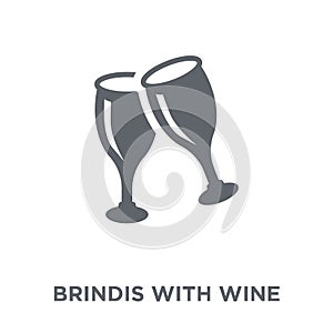 Brindis with wine glasses icon from Drinks collection.