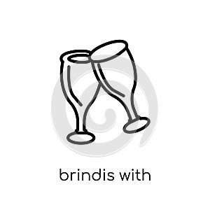 Brindis with wine glasses icon from Drinks collection. photo