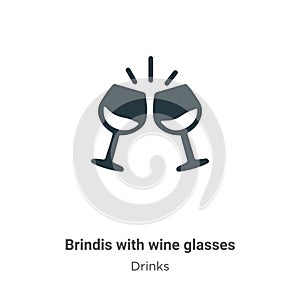 Brindis with wine glasses vector icon on white background. Flat vector brindis with wine glasses icon symbol sign from modern photo