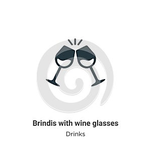 Brindis with wine glasses vector icon on white background. Flat vector brindis with wine glasses icon symbol sign from modern photo