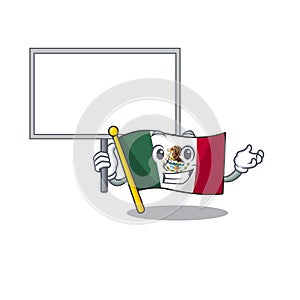 Bring board flag mexico in the cartoon shape