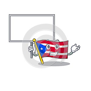 Bring board flag puerto rico in the cartoon