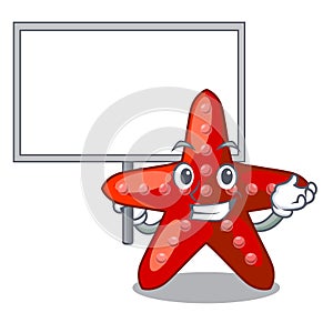 Bring board red starfish isolated with the character