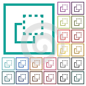 Bring element to front flat color icons with quadrant frames