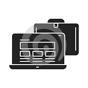 Bring your own device BYOD icon. Refers to being allowed to use one\'s personally owned device. Pictogram for web page, mobile app