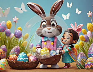 Bringing Chocolate Egg By The Eastern Bunny