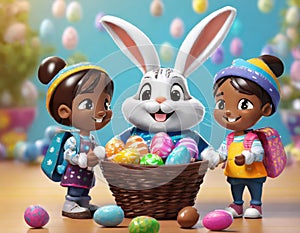 Bringing Chocolate Egg By The Eastern Bunny