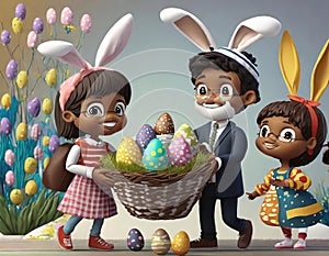 Bringing Chocolate Egg By The Eastern Bunny