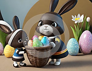 Bringing Chocolate Egg By The Eastern Bunny