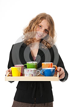 Bringing the colleagues coffee