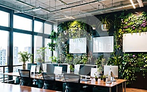 Bringing Nature Indoors Elevating Modern Offices with Green Living Walls and Sustainable Design