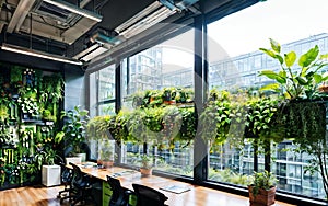 Bringing Nature Indoors Elevating Modern Offices with Green Living Walls and Sustainable Design