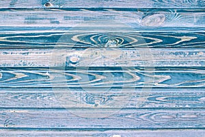 Bringt blue old painted vertical wooden planks. Abstract vintage wood background texture or banner