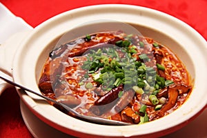 Brinjal served in a pot