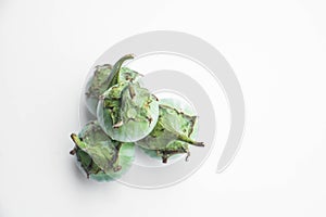Brinjaul on white background