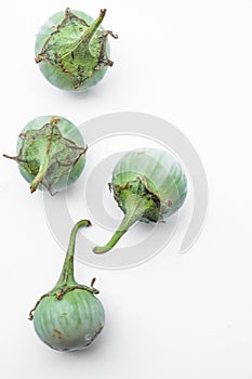 Brinjaul on white background