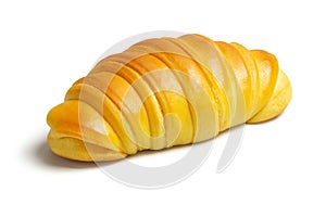 Brioche Croissant, Portuguese Yeast Bread Roll on White Background