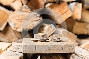 Briquettes for firing, ignition photo