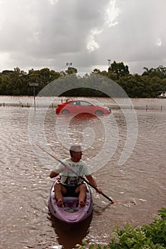 BRISBANE, AUSTRALIA - JAN 12 : Flood