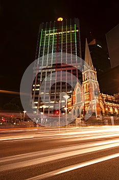 Brisbane, Australia - October 25th, 2014: Colour The City, visual light display in Brisbane City for the G20 meeting.