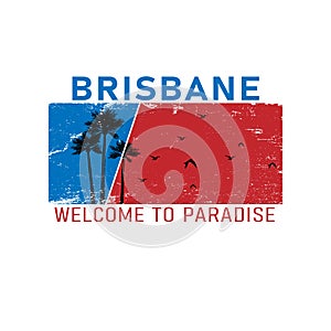 Brisbane. City of Australia. Editable logo vector design.