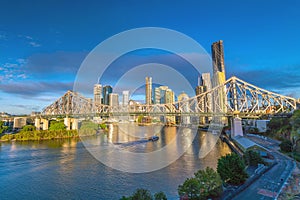 Brisbane city skyline and Brisbane river